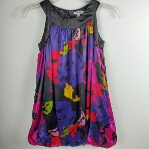 DKNY Black Trim & Multicolored Sleeveless Lined Balloon Top/Blouse Sz M